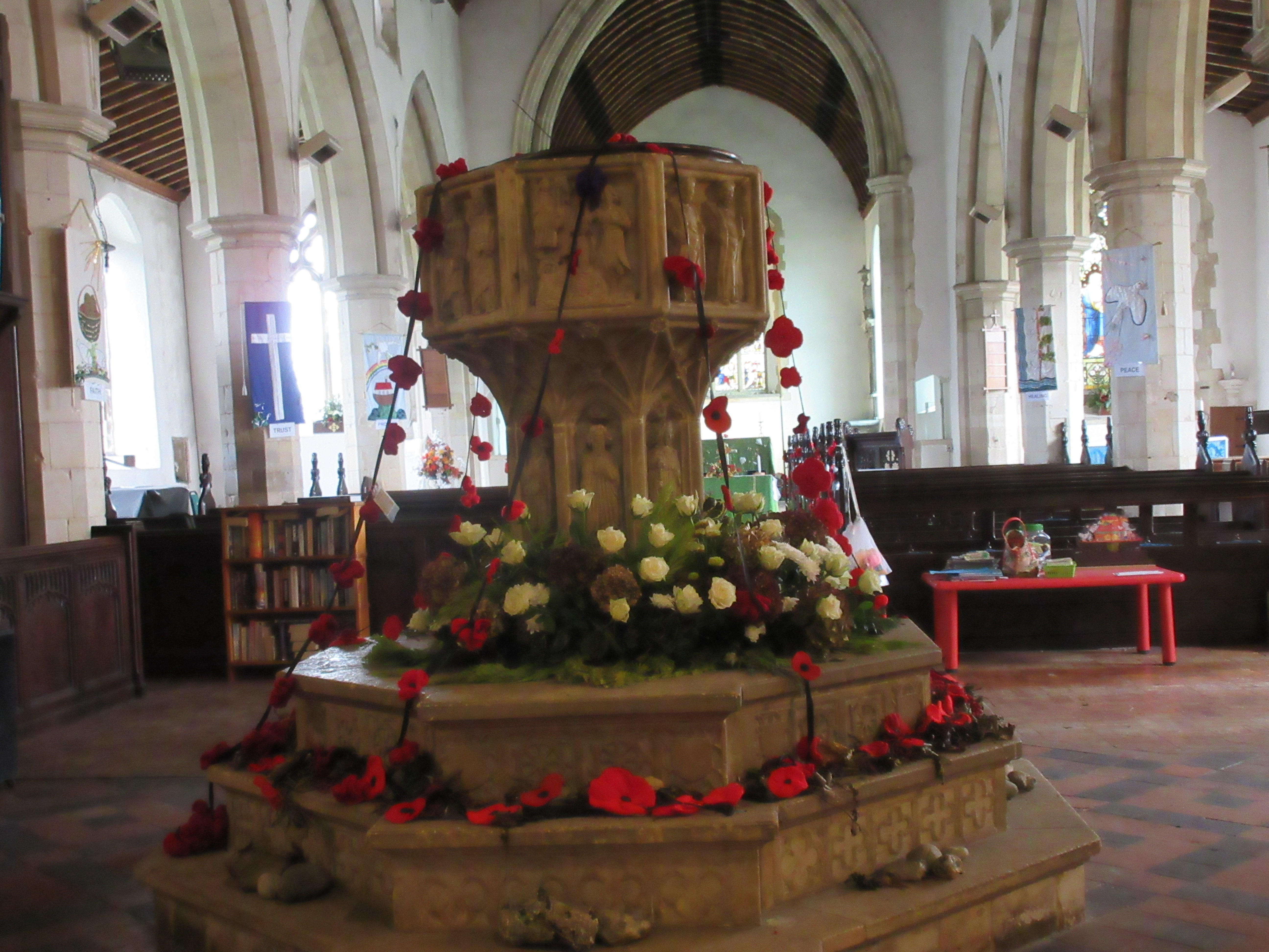 poppy display in St Mary's