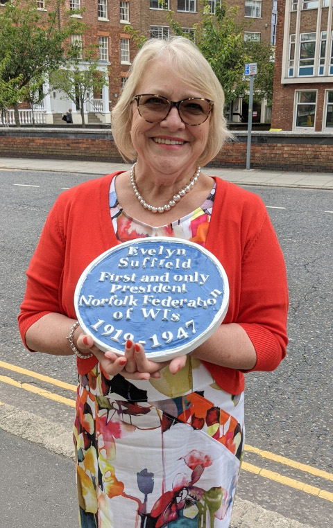 Chairman Margaret Collingwood, with Plaque