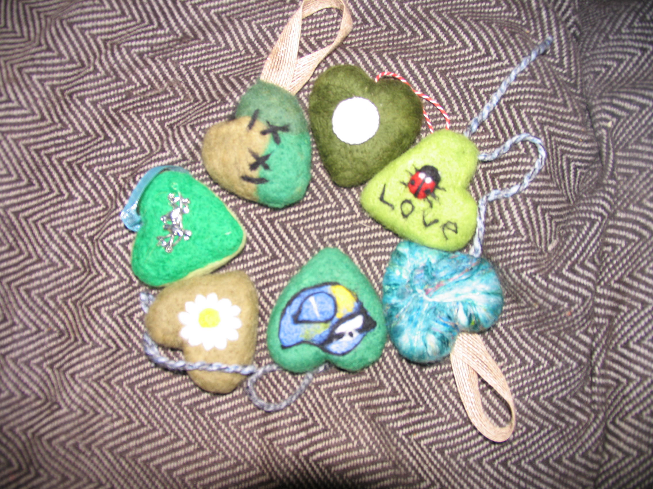 Collection of green hearts
